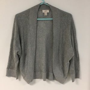 LOFT grey open cardigan